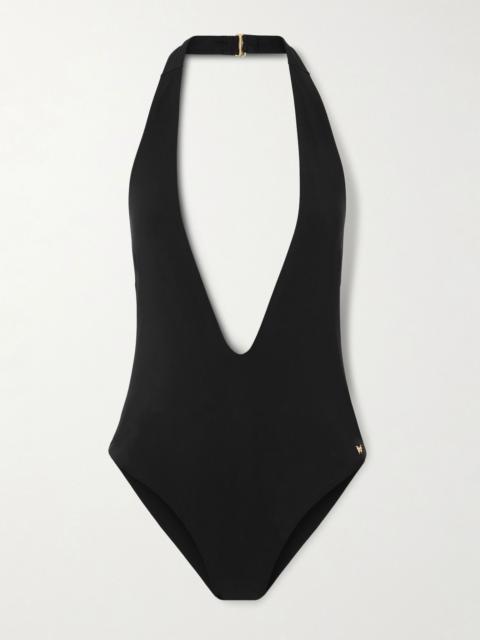 KIKI DE MONTPARNASSE Echauffe halterneck swimsuit Black