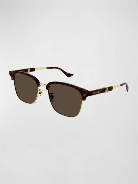 Men's Metal and Acetate Square Sunglasses