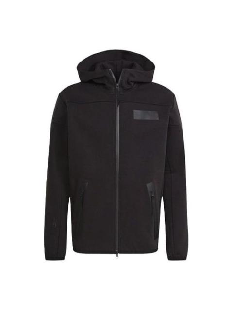 adidas Sports Stylish Hooded Jacket 'Black' H31037