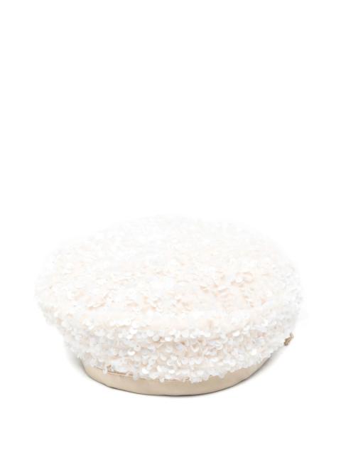 VIVETTA Vivetta Bow-detail Sequin Beret Hat