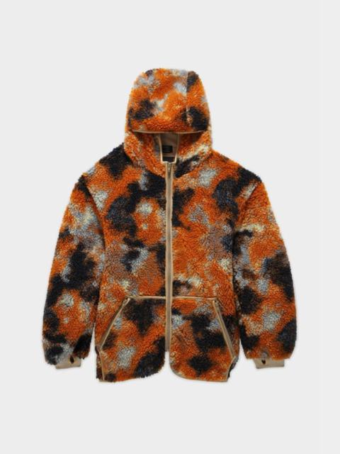 R13 OVERSIZED ZIP-UP FLEECE HOODIE - RUST CAMO | R13