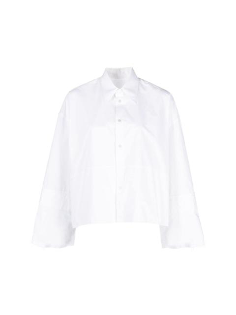 bell-sleeve cotton shirt