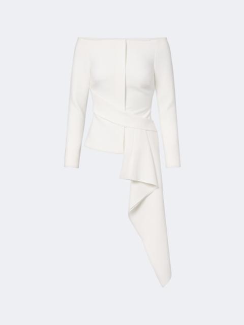 ROLAND MOURET Asymmetric off-shoulder crêpe jacket