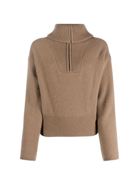 half-zip cashmere-blend jumper