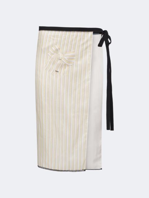 Prada Embroidered striped wrap skirt