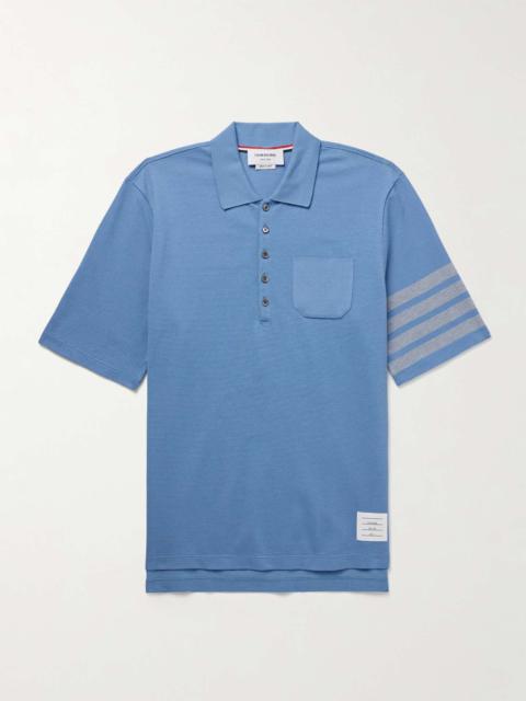 Thom Browne Striped Cotton-Piqué Polo Shirt