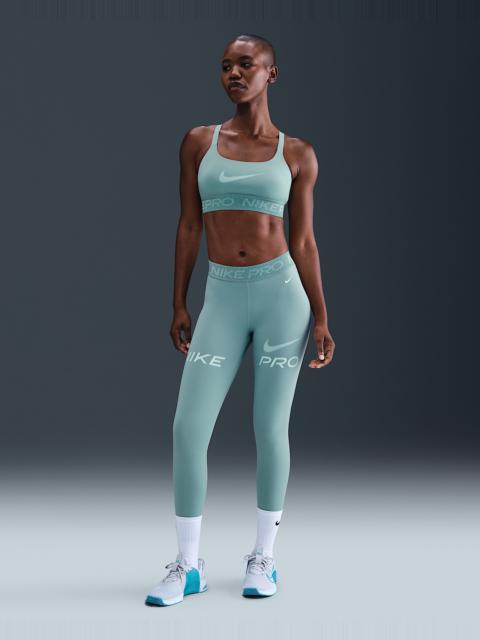 Nike Pro Women's Mid-Rise 7/8 Mesh-Panel Graphic Leggings