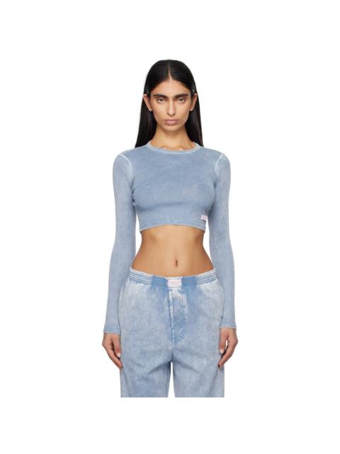 Alexander Wang Blue Cropped Long-Sleeve T-shirt