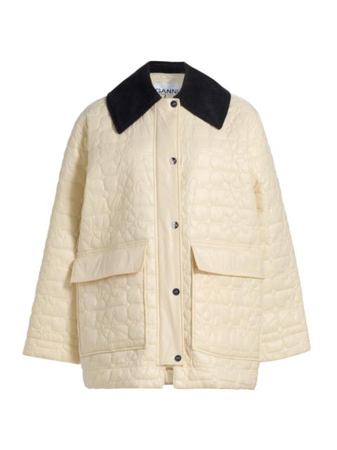 GANNI Women's Contrast-Trim Quilted Jacket - Angora