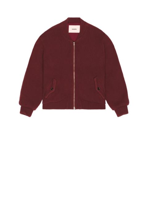 vowels Knitted Bomber Jacket