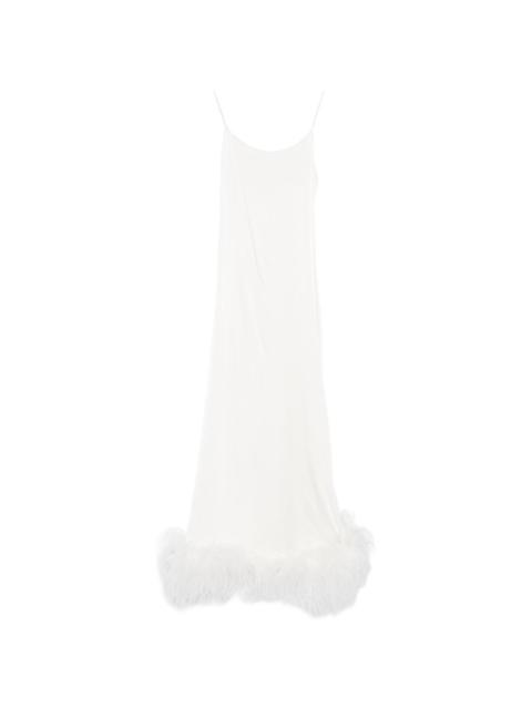 Oséree feather-trim midi dress