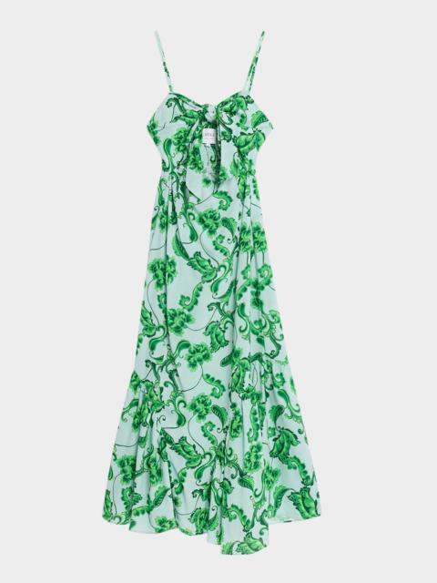 MISA Zoya Floral Paisley Midi Dress