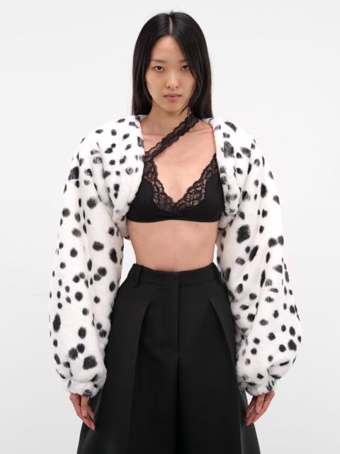 ROWEN ROSE White Dalmatian Vegan Fur Bolero