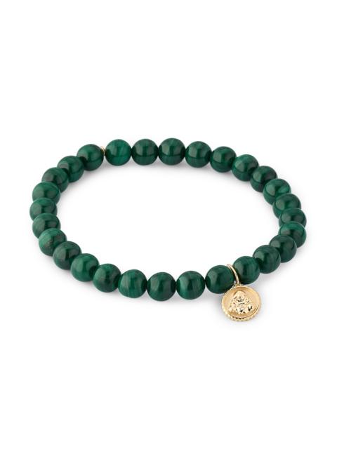 SYDNEY EVAN Women's Tiny Sitting Buddha 14K Yellow Gold, Malachite & 0.003 TCW Diamond Beaded Charm Bracelet - G