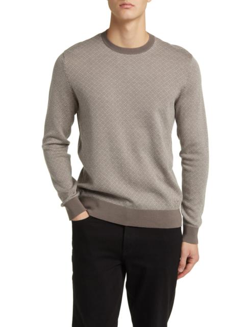 Emporio Armani Geometric Jacquard Virgin Wool Sweater in Tan at Nordstrom