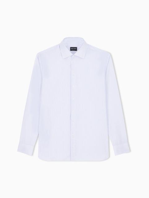 GIORGIO ARMANI REGULAR FIT SHIRT IN YARN-DYED STRIPED COTTON