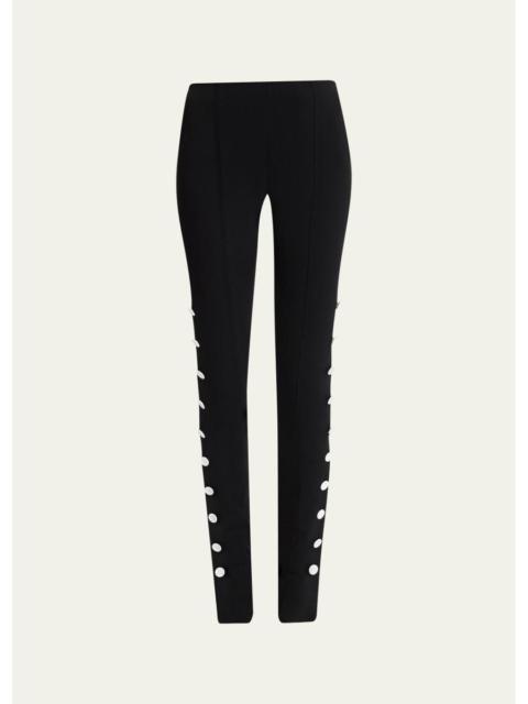 Proenza Schouler Martina Buttoned Sides Skinny-Leg Pants