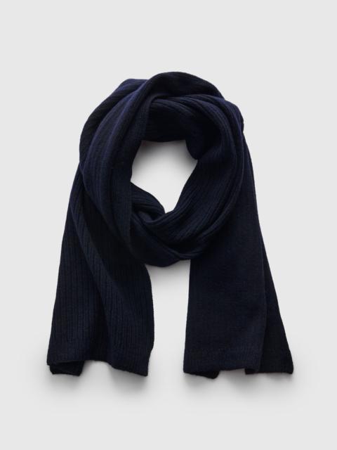 Blue Blue Japan Yak Cashmere Mix Ribbed Scarf in Navy