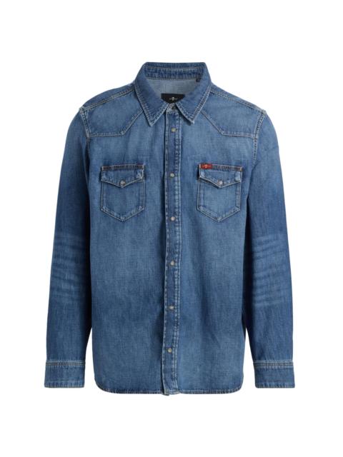7 For All Mankind Men's Western Canyon Denim Button-Front Shirt - Canyon