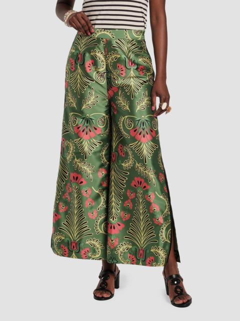 FRANCES VALENTINE Women's Canopy Palazzo Pants - Green Pink Multi