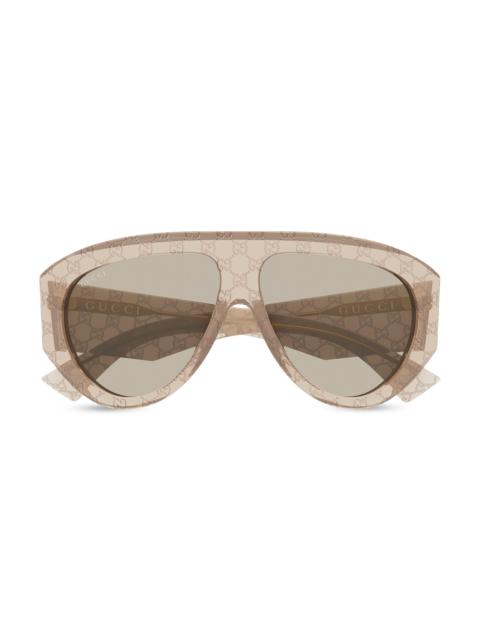 GUCCI Men's Miami 58MM Pilot Sunglasses - Brown