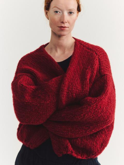 CASEY/CASEY SHORT CARDIGAN - SOFTY MARLED - RED/RED