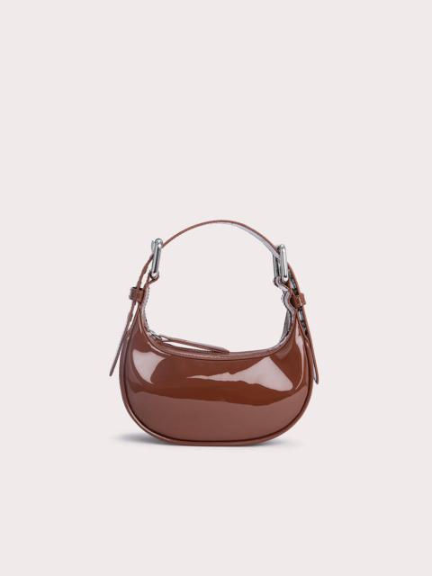 BY FAR Mini Soho Chocolate Patent Leather