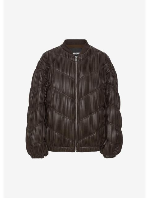 ROTATE Rotate Pleated Bomber Jacket - Chocolate Brown