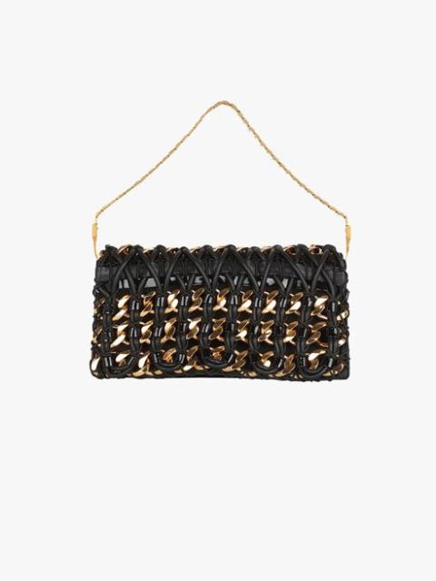 Balmain Black and gold braided leather Ely clutch bag