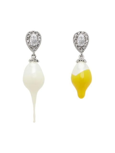 OTTOLINGER Yellow & White Pearl Drop Earrings