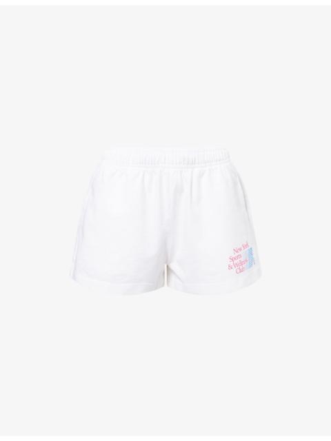 Sporty & Rich NY Motion Disco Cotton-Jersey Shorts