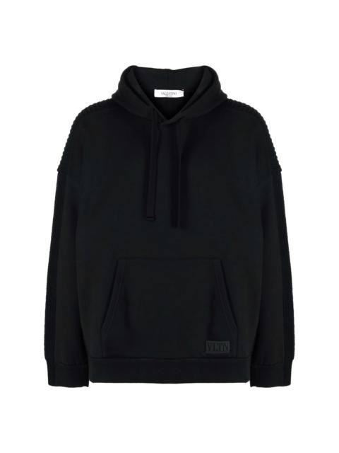 panelled knitted hoodie