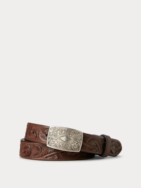 RRL by Ralph Lauren Hand-Tooled Leather Belt