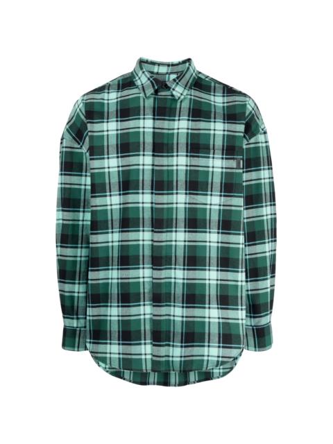 check-pattern cotton shirt