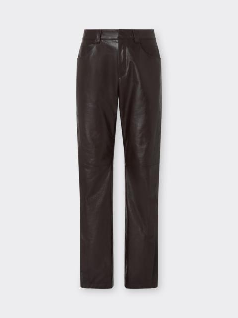 Ferrari Glossy Leather Trousers with Slit