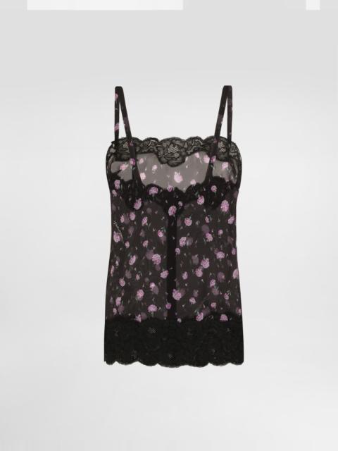 Dolce & Gabbana Carnations-print chiffon top