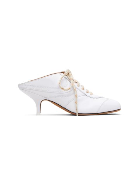 Dries Van Noten White Heeled Sneaker Mules