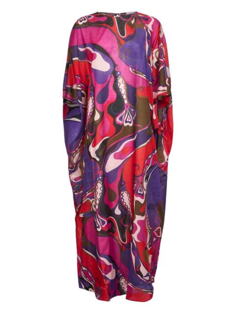 abstract-pattern print draped dress