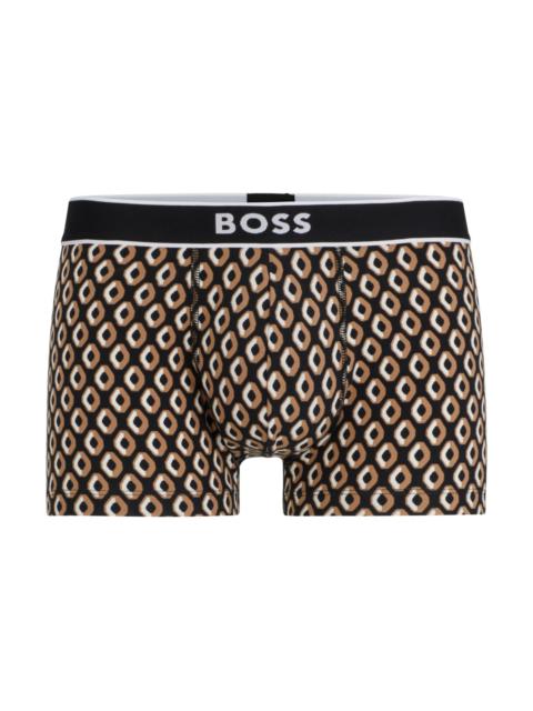 BOSS STRETCH-COTTON REGULAR-RISE TRUNKS WITH SEASONAL PRINT