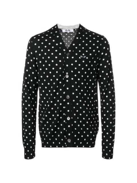 Comme des Garçons PLAY polka dot heart logo cardigan