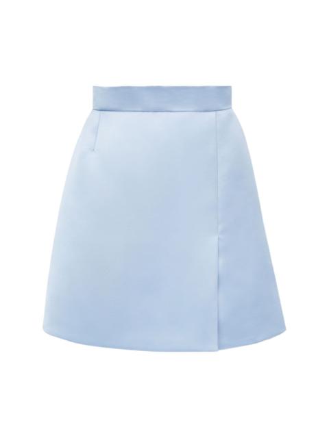 satin-finish mini skirt