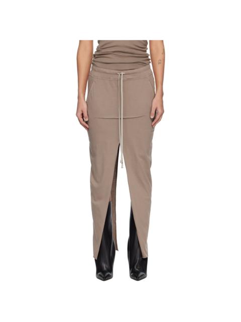 Rick Owens DRKSHDW Beige Temple Pull On Sliced Pillar Maxi Skirt