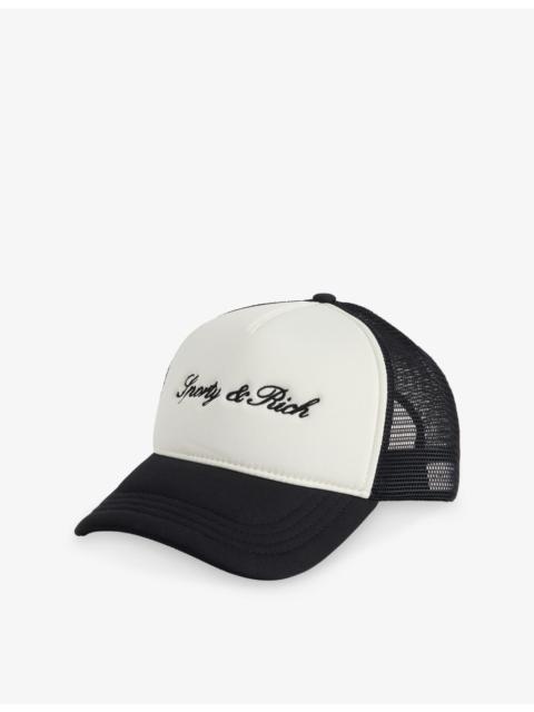 Sporty & Rich Signature-Logo Trucker Cotton Baseball Cap