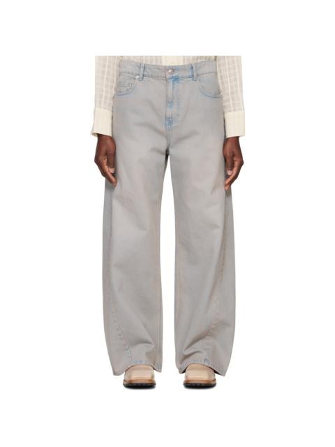 SYSTEM Beige Twisted Side Seam Denim Jeans