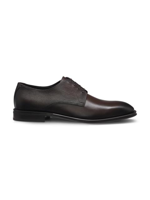 BOSS PLAIN AND STRUCTURED DERBY SHOES IN LEATHER