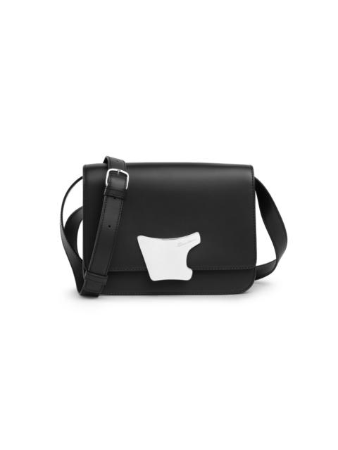 Santoni Black leather crossbody bag