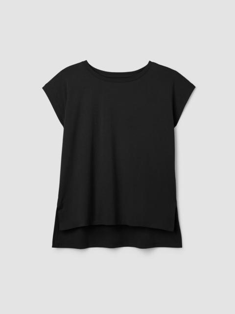 EILEEN FISHER Organic Cotton Interlock Jewel Neck Sleep Tee