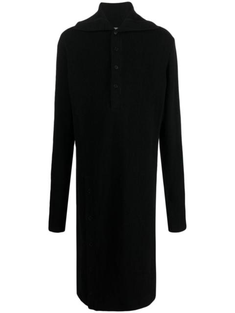 Yohji Yamamoto hooded glove-sleeves maxi cardigan