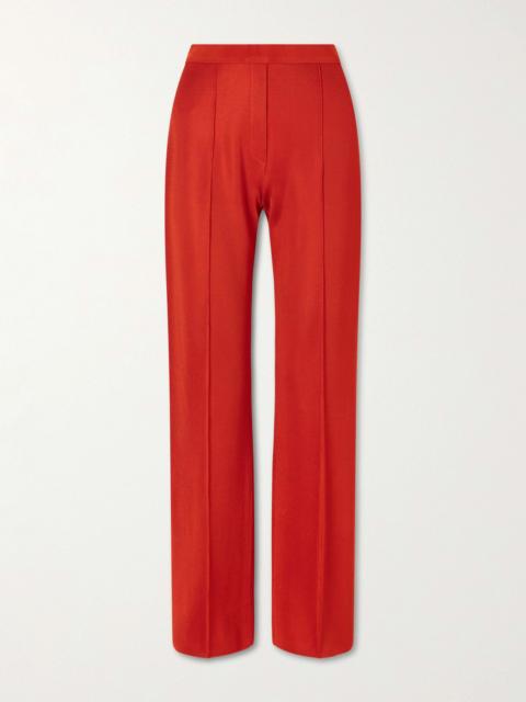 HIGH SPORT Evie Pleated Knitted Wide-leg Pants