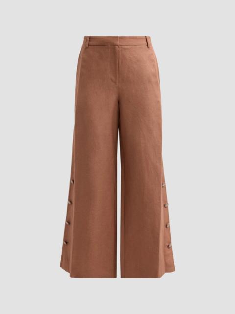 KOBI HALPERIN Women's Remi Button-Cuff Linen-Blend Pants - Cacao